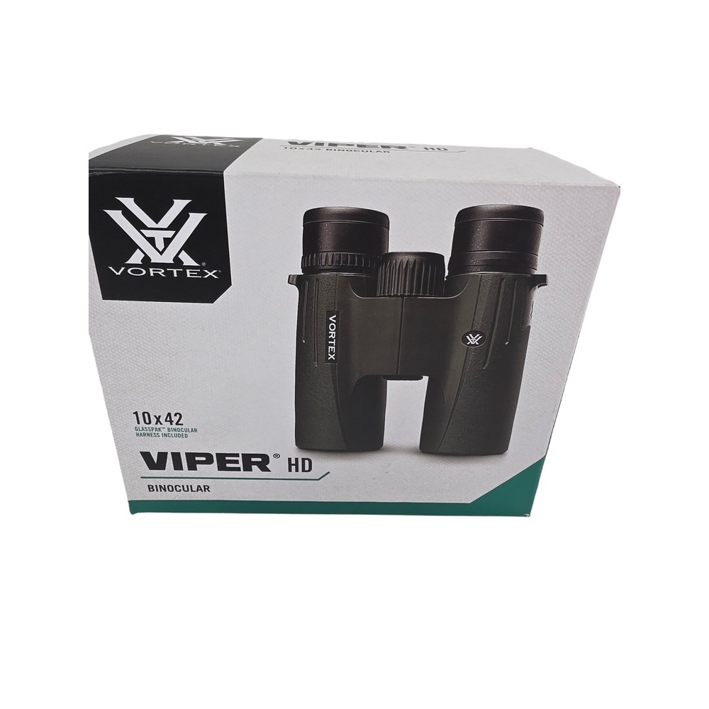 Vortex Viper HD 10x42 Binoculars V201 with Glasspak Harness Green Black